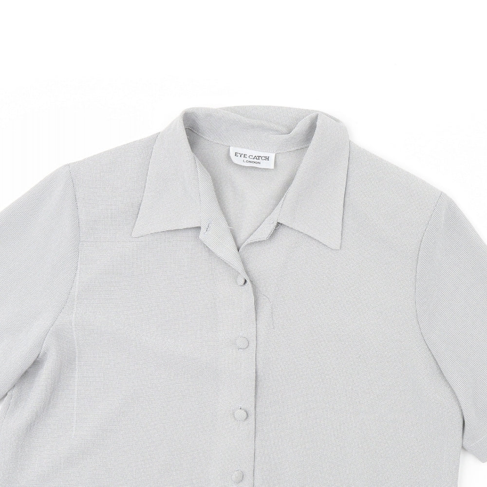 Womens UK Size 16 Eye Catch Black Basic Button-Up