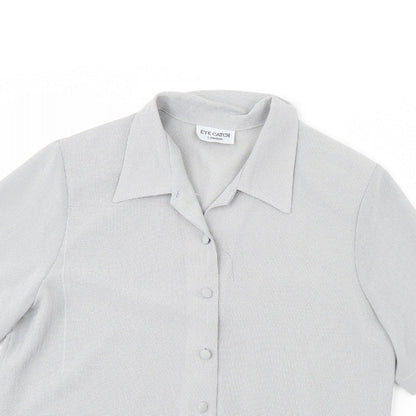 Womens UK Size 16 Eye Catch Black Basic Button-Up
