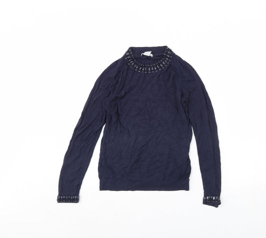 Womens UK Size M H&M Blue Pullover Jumper