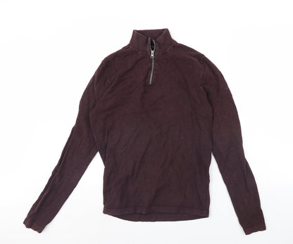 Red Herring Mens Purple   Henley Jumper Size S