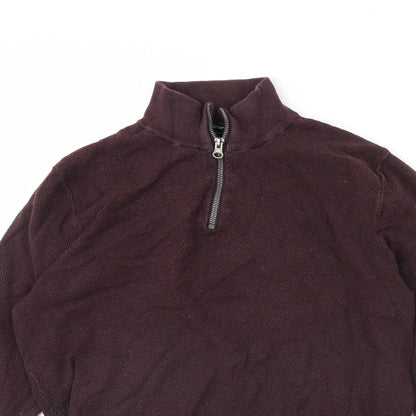 Red Herring Mens Purple   Henley Jumper Size S