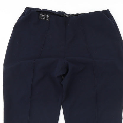Womens UK Size 14 Classic Regular Fit Cropped Blue Trousers