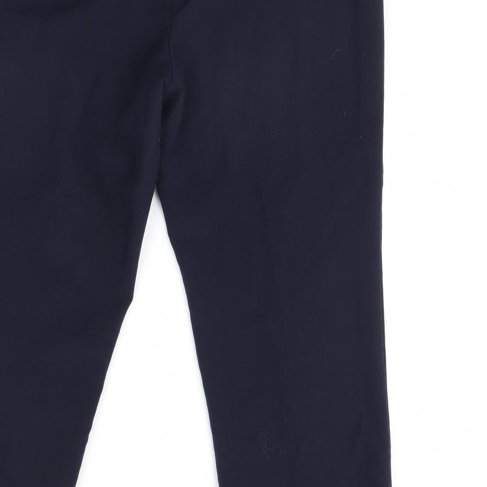 Womens UK Size 14 Classic Regular Fit Cropped Blue Trousers