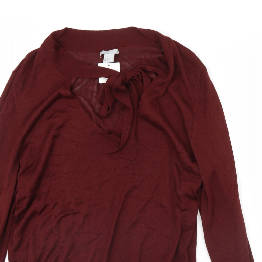 Womens UK Size L H&M Red Pullover Jumper