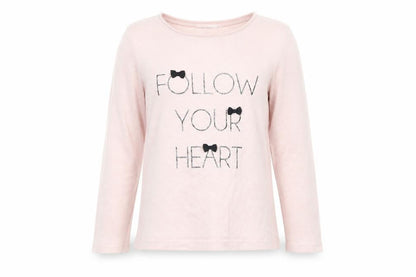 H&M Girls Pink   Pullover Jumper Size 6 Years  - Follow Your Heart