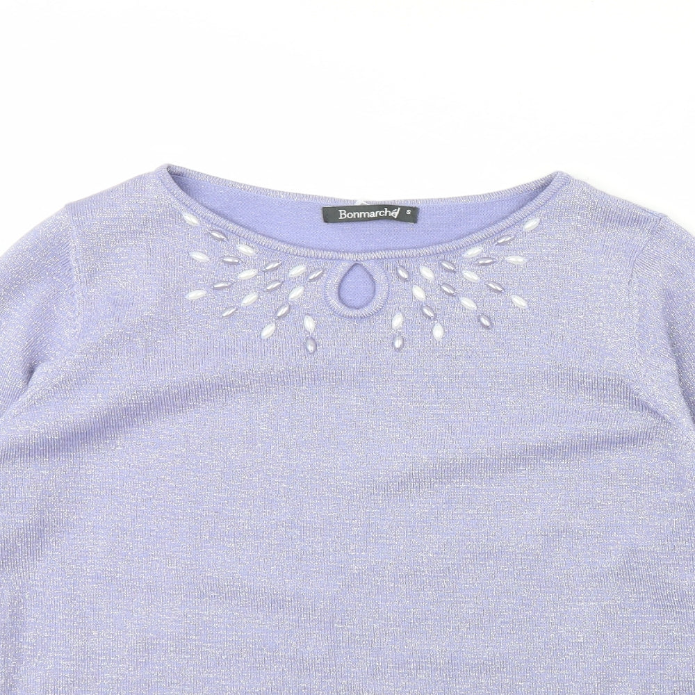 Womens UK Size S Bonmarché Purple Pullover Jumper