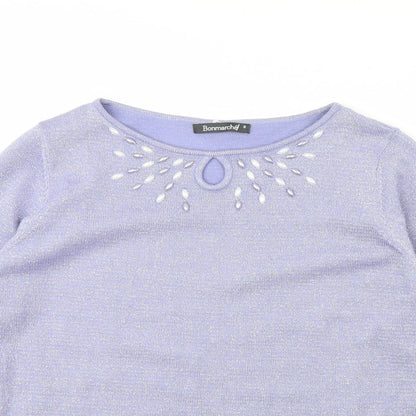 Womens UK Size S Bonmarché Purple Pullover Jumper