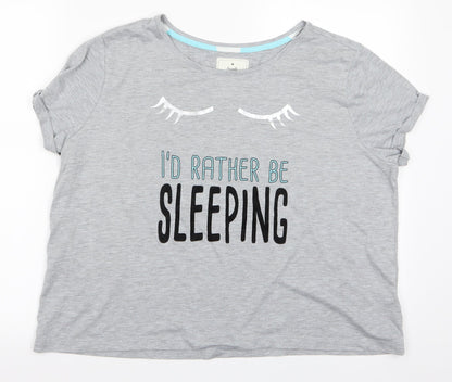 Snuggle Dream sleep Womens Grey    Pyjama Top Size M  - I'd rather be Sleeping