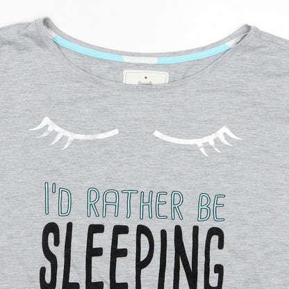 Snuggle Dream sleep Womens Grey    Pyjama Top Size M  - I'd rather be Sleeping