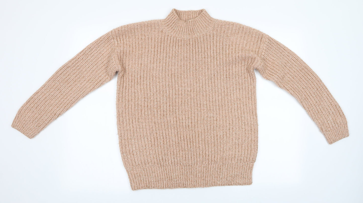 Womens UK Size M Papaya Pink Pullover Jumper