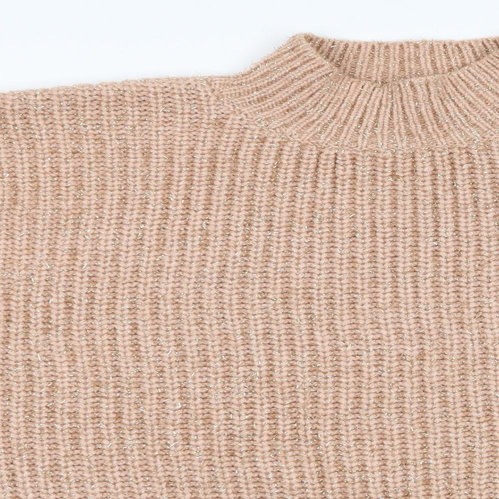 Womens UK Size M Papaya Pink Pullover Jumper