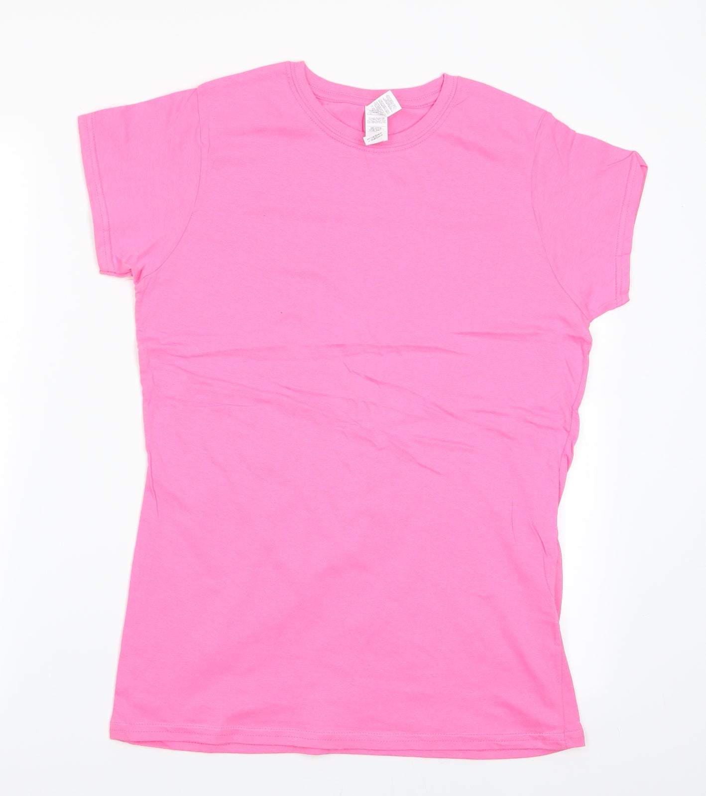 Womens UK Size  Gildan Pink Basic T-Shirt