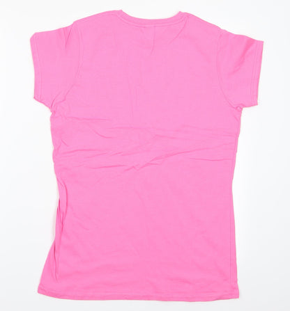 Womens UK Size  Gildan Pink Basic T-Shirt