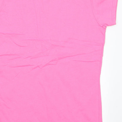 Womens UK Size  Gildan Pink Basic T-Shirt