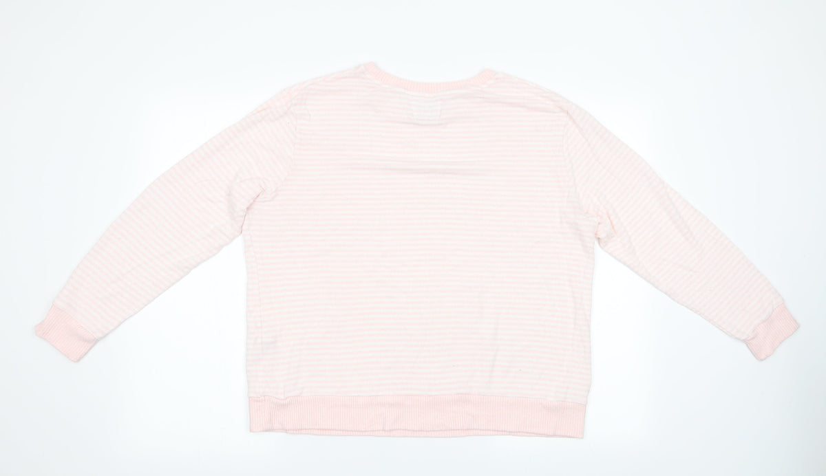 Matalan Womens Pink Striped   Pyjama Top Size 16