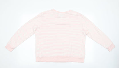Matalan Womens Pink Striped   Pyjama Top Size 16