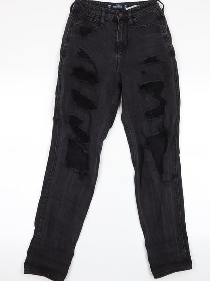 Hollister Girls Black   Straight Jeans  - Distressed Jeans