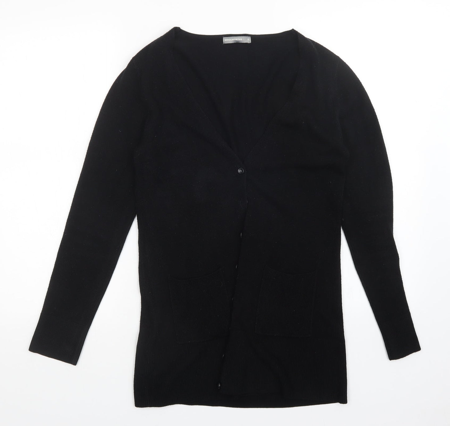Womens UK Size S Woolworths Black Cardigan Jumper