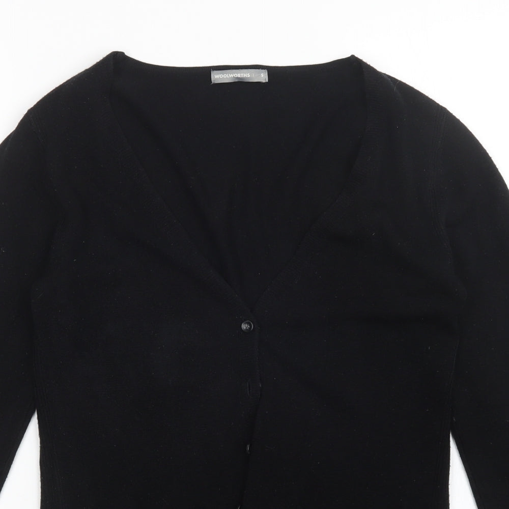 Womens UK Size S Woolworths Black Cardigan Jumper