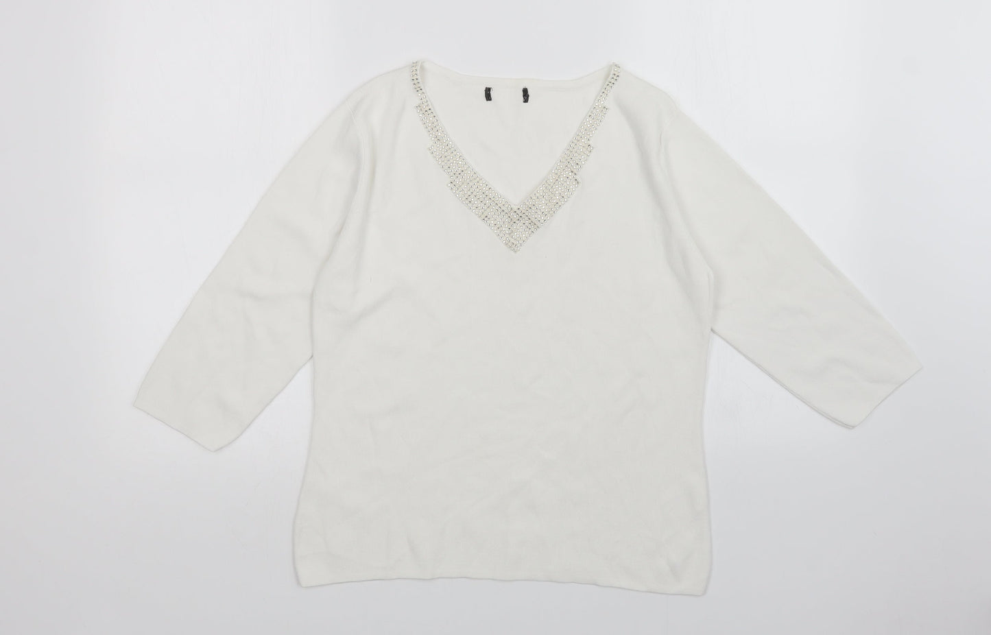 Womens UK Size S Sky White Pullover Jumper