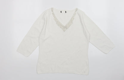 Womens UK Size S Sky White Pullover Jumper