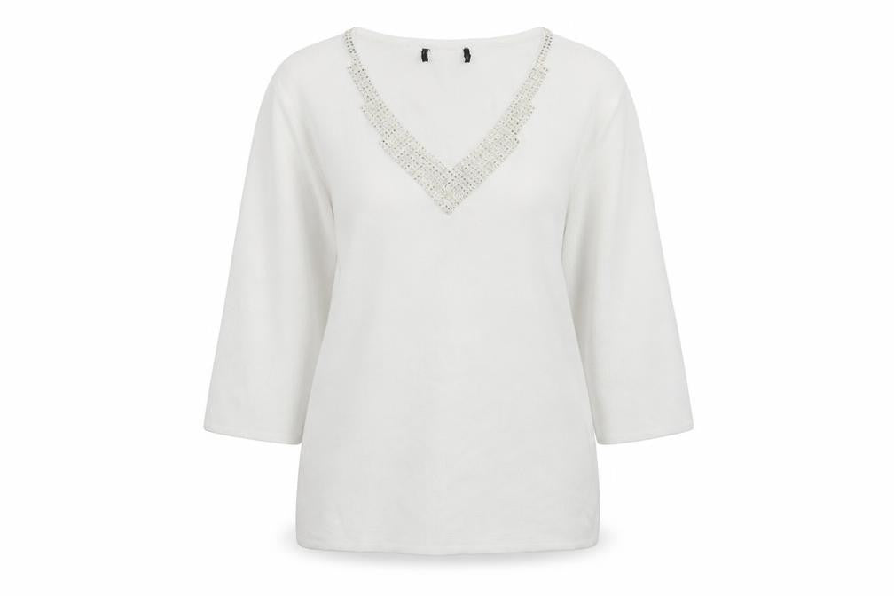 Womens UK Size S Sky White Pullover Jumper