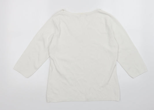 Womens UK Size S Sky White Pullover Jumper