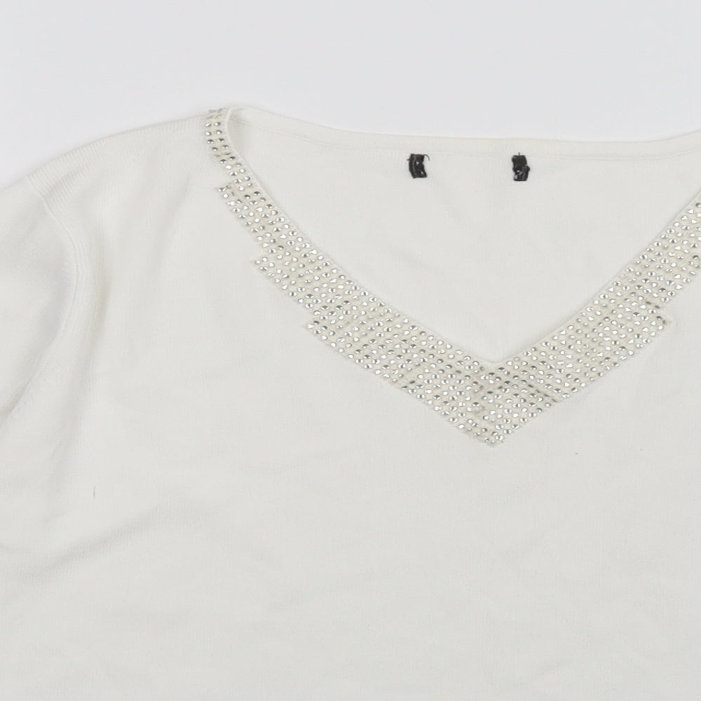 Womens UK Size S Sky White Pullover Jumper