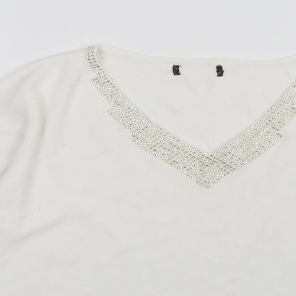 Womens UK Size S Sky White Pullover Jumper