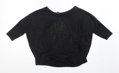 Womens UK Size 6 River Island Black Basic Blouse