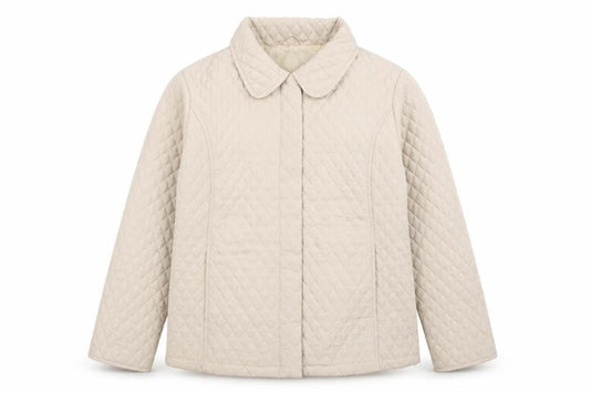 Casamia Womens Beige Quilted Coat Size M