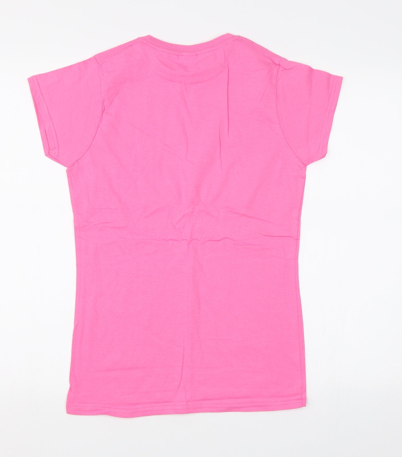 Womens UK Size M Gildan Pink Basic T-Shirt