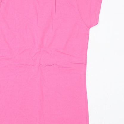 Womens UK Size M Gildan Pink Basic T-Shirt
