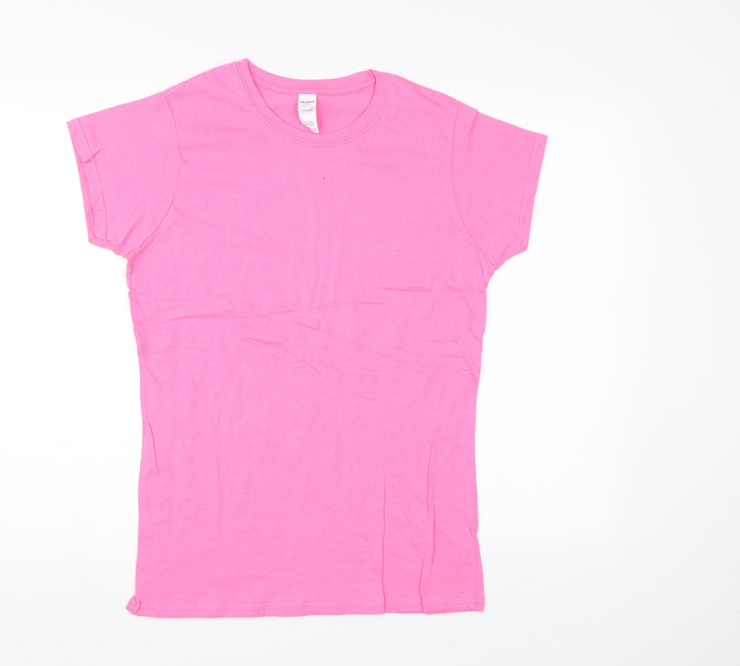 Womens UK Size L Gildan Pink Basic T-Shirt