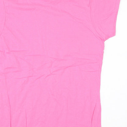Womens UK Size L Gildan Pink Basic T-Shirt