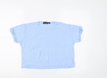 Womens UK Size 8 PRETTYLITTLETHING Blue Cropped Polo