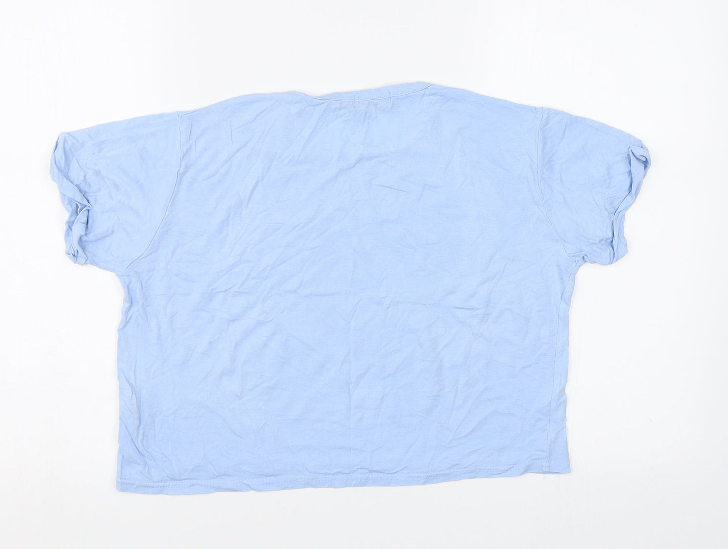Womens UK Size 8 PRETTYLITTLETHING Blue Cropped Polo