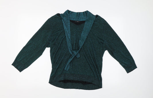 Womens UK Size 20 M&Co Green Pullover Jumper