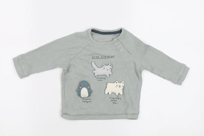 George Baby Green   Basic T-Shirt Size 3-6 Months  - Animals
