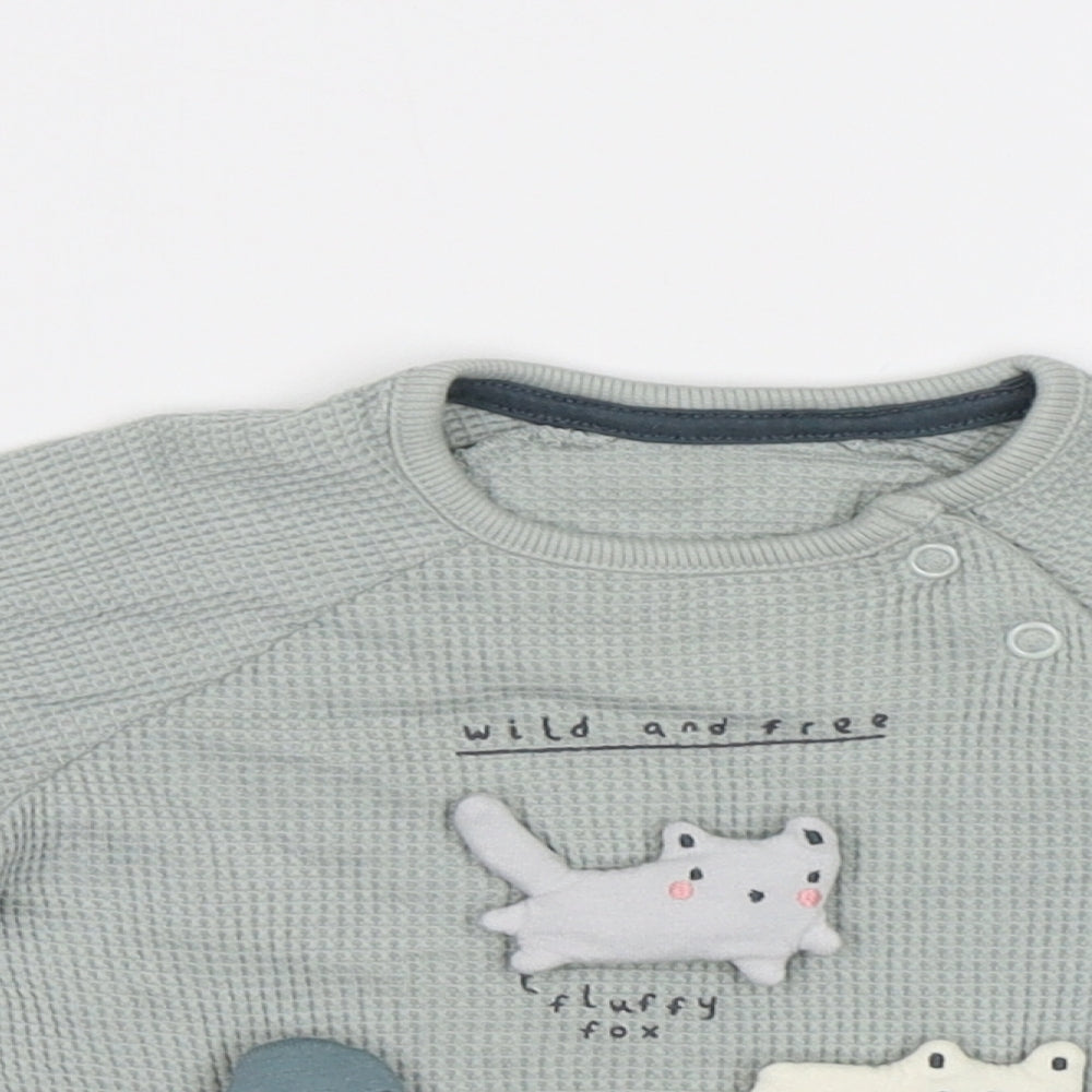 George Baby Green   Basic T-Shirt Size 3-6 Months  - Animals