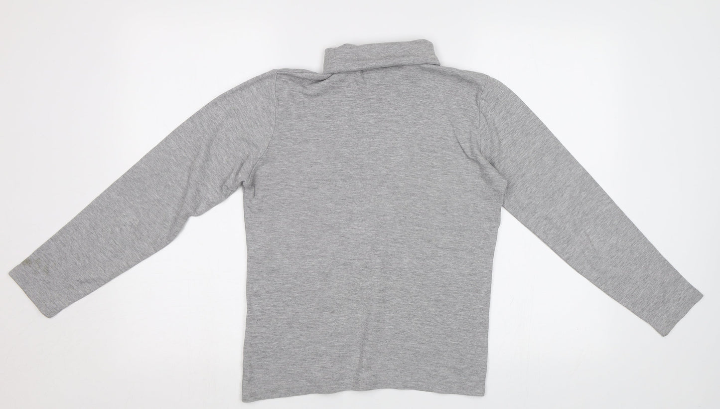 Womens UK Size S Isle Grey Basic T-Shirt