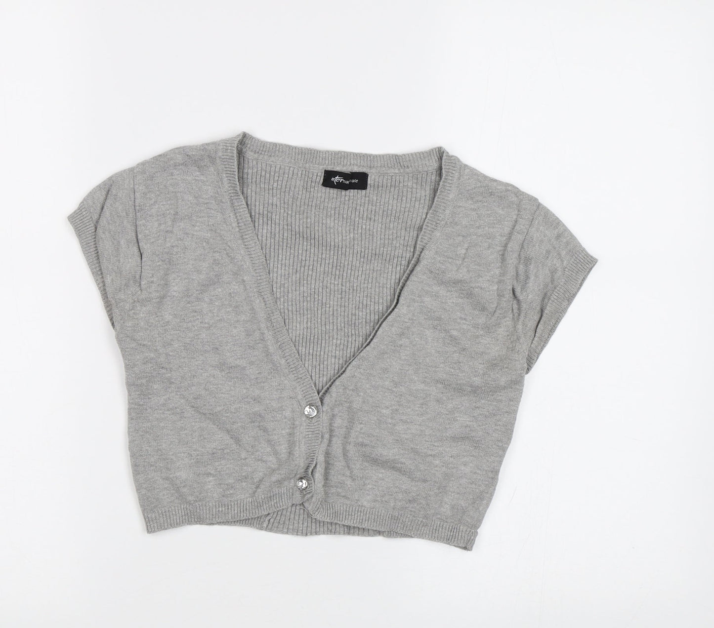 Womens UK Size S Internacionale Grey Shrug Jumper
