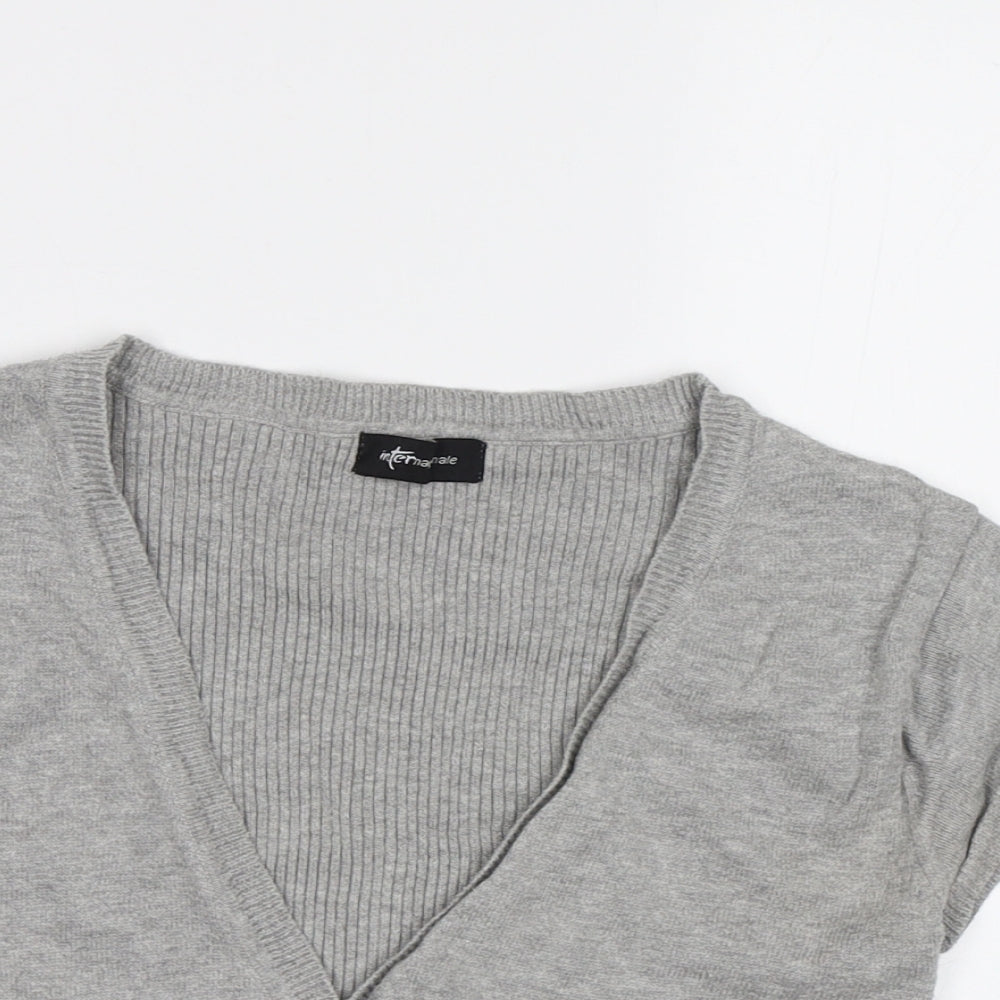 Womens UK Size S Internacionale Grey Shrug Jumper