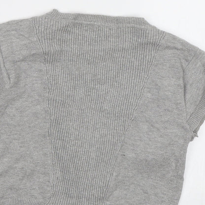 Womens UK Size S Internacionale Grey Shrug Jumper