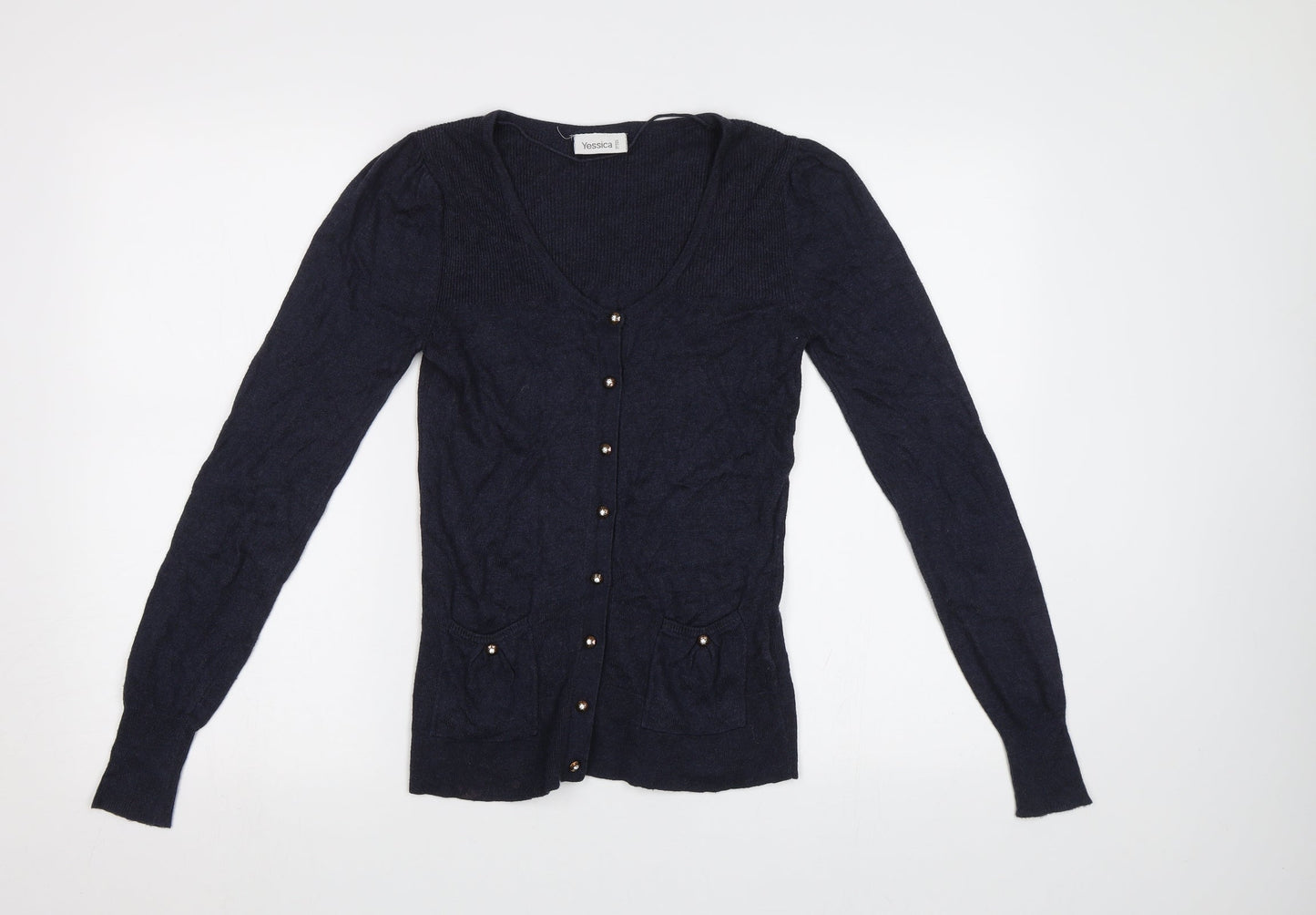 Womens UK Size XS Yessica Blue Cardigan Jumper