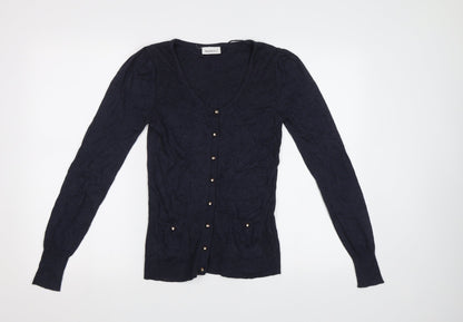Womens UK Size XS Yessica Blue Cardigan Jumper