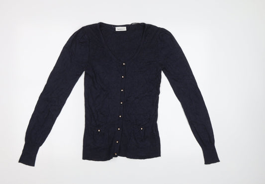 Womens UK Size XS Yessica Blue Cardigan Jumper