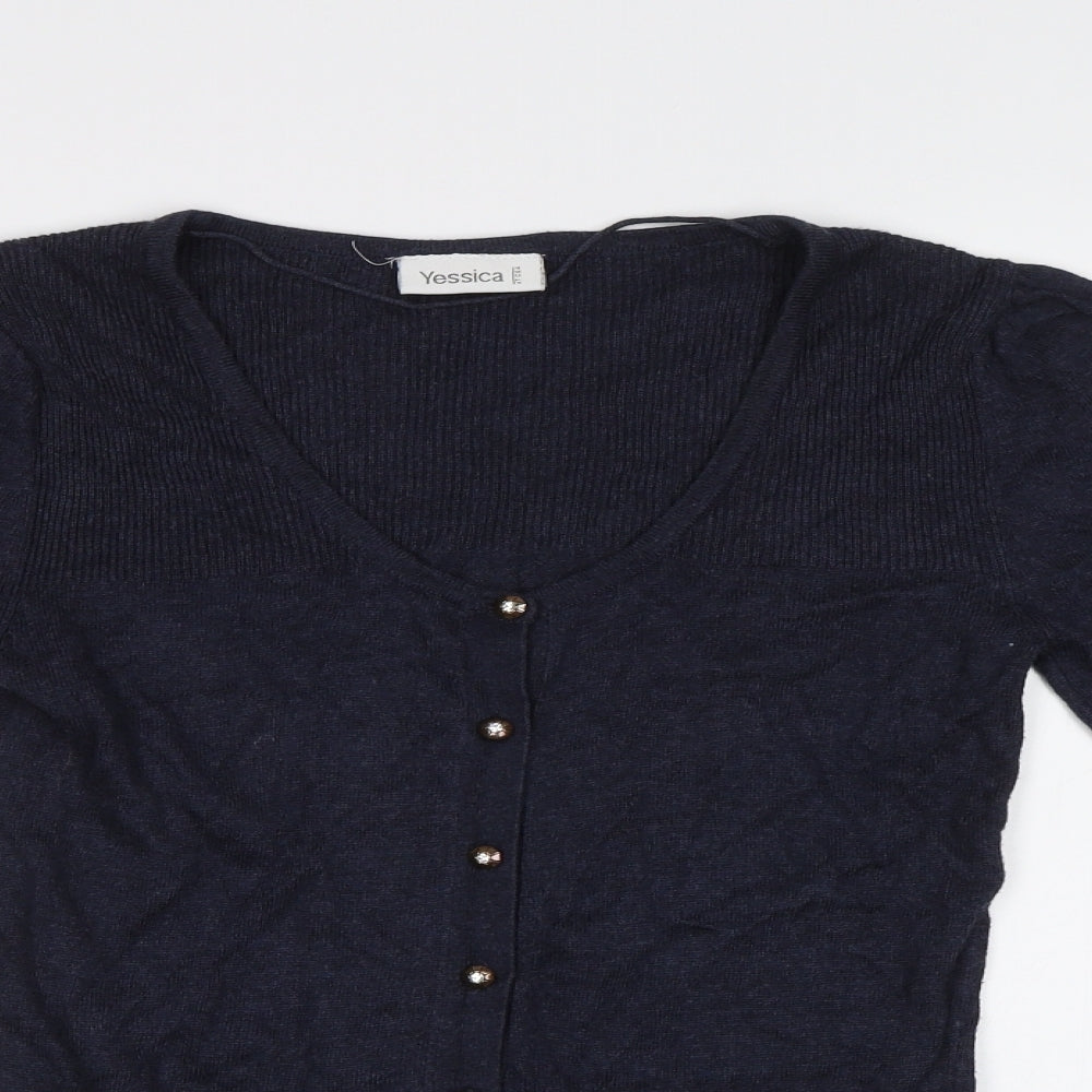 Womens UK Size XS Yessica Blue Cardigan Jumper