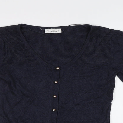 Womens UK Size XS Yessica Blue Cardigan Jumper