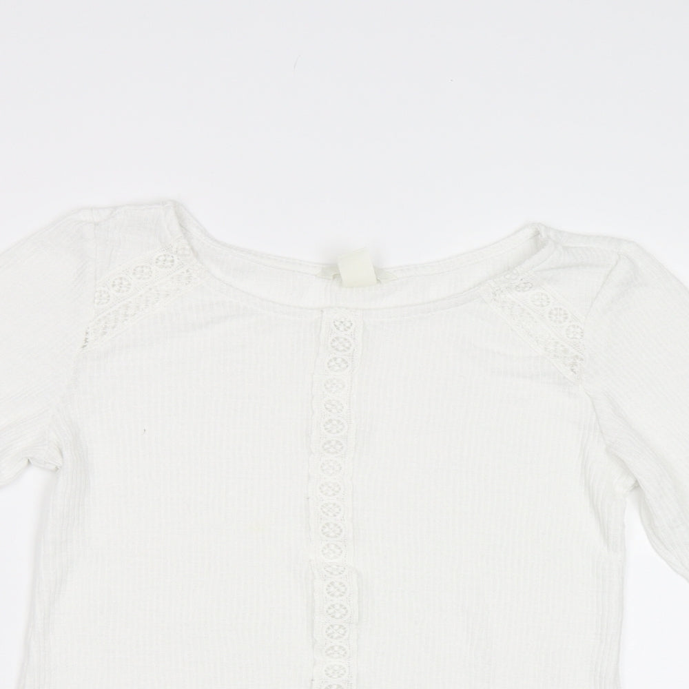 Womens UK Size S H&M White Basic Blouse